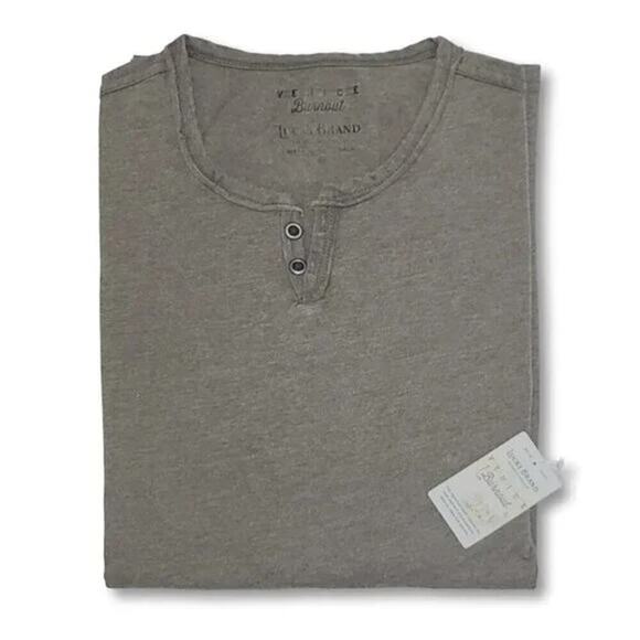 New! Lucky Brand Men's Venice Burnout 2 Button Long Sleeve T-Shirt Top - Picture 3 of 5